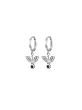 Cargar imagen en el visor de la galería, Pendientes aro  11mm- Águila circonita negra - Plata 925 - par 25€ unidad 13€