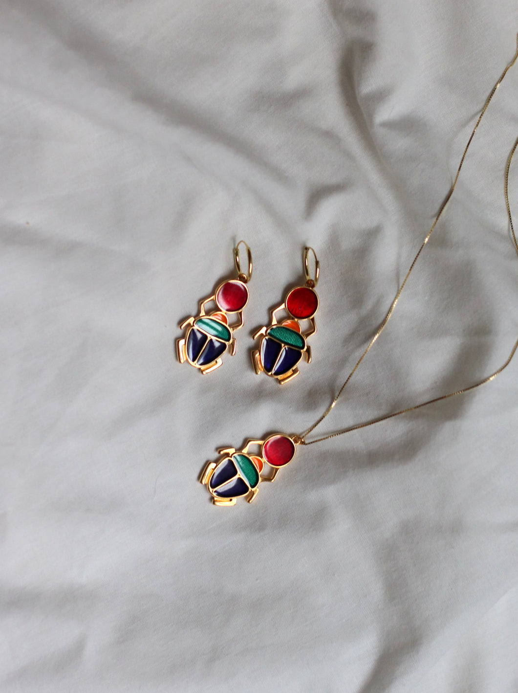 Pack: Collar + Pendientes aro KEOPS - Plata 925 baño oro 18k