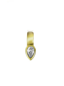 Pendiente ear cuff Lágrima circonita - Plata 925 baño oro 18k