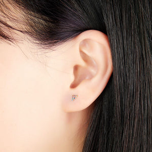 Pendiente letra circonitas colores D, F y S - Plata baño oro 18k - 8,50€ unidad