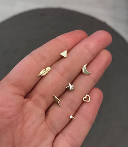 Pendientes rayo - plata baño oro 18K - par 19€ unidad 10€