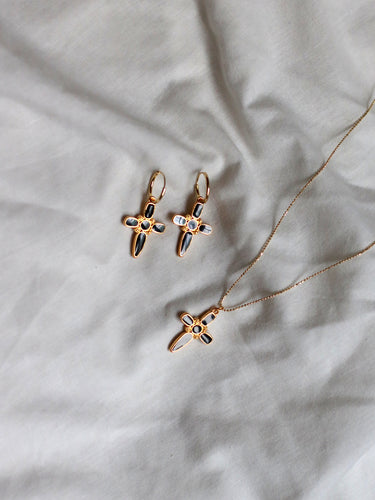 Pack: Collar + Pendientes aro JABA - Plata 925 baño oro 18k