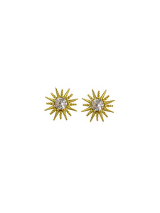 PENDIENTES ESTRELLA SOL CIRCONITAS - PLATA 925 BAÑO ORO 24K - par 16€ unidad 8,50€